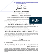 18 Perkara-Perkara Sunat Yang Patut Dibuat Selepas Sembahyang