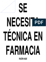 Se Necesita Técnica en Farmacia