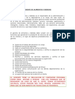 Gerente de Alimentos y Bebidas