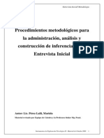 Procedimientos Metodológicos para La Administración, Análisis e Interpretación de La Entrevista Inicial Semidirigida