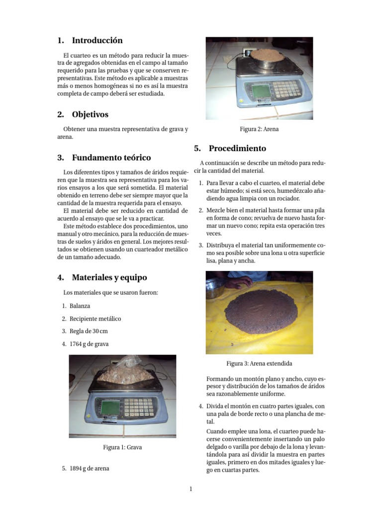 Método de Cuarteo de Muestras de Suelo | PDF | Agregado de construcción ...