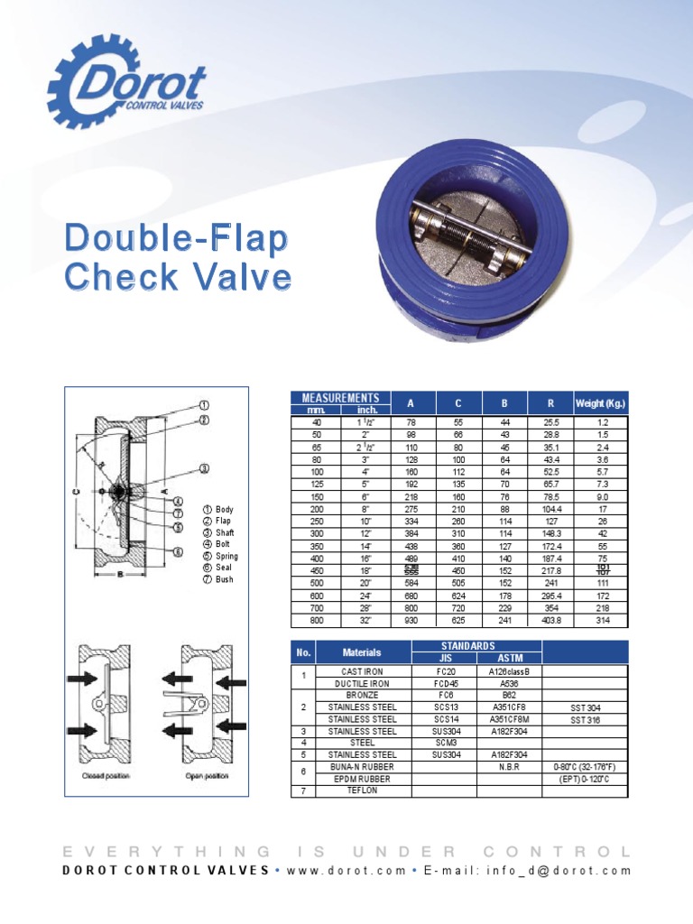 Double-Flap Check Valve Specifications | PDF | Technology & Engineering