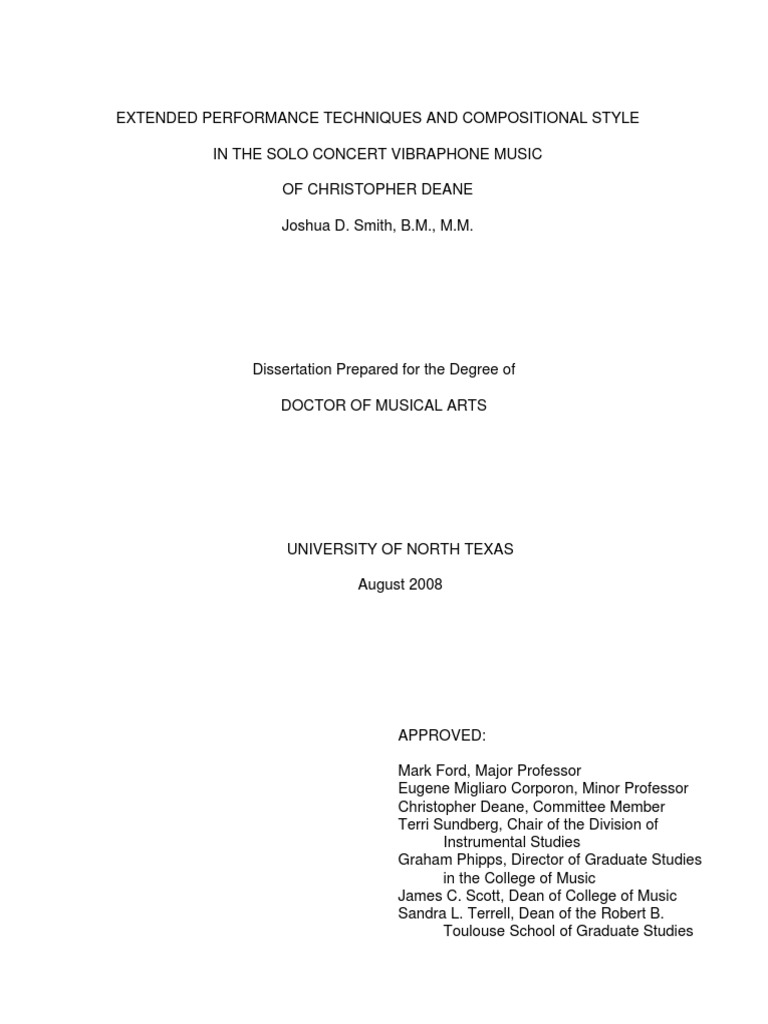 VIBRAPHONE Dissertation | PDF | Harmonic | Musical Compositions