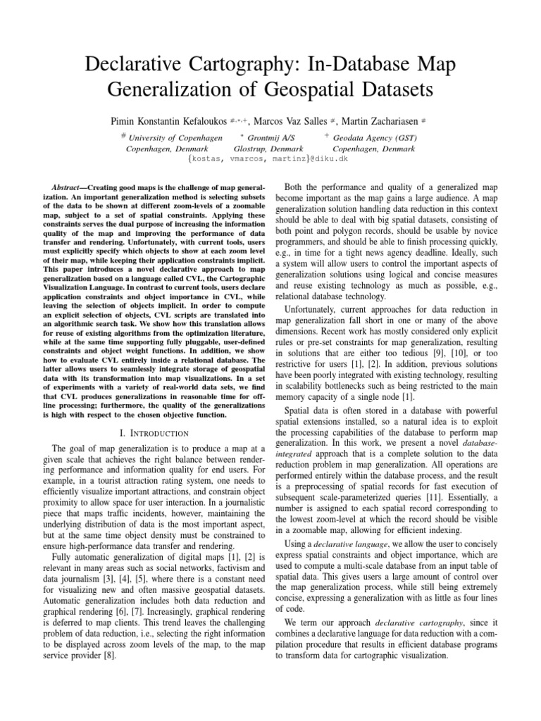 Declarative Cartography for Map Generalization | PDF | Mathematical ...