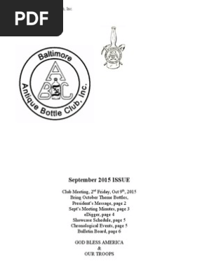 Oct 2015 Baltimore Bottle Club Newsletter