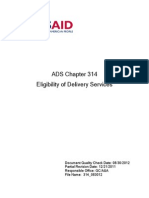 ADS Chapter 314 Eligibility of Delivery Services