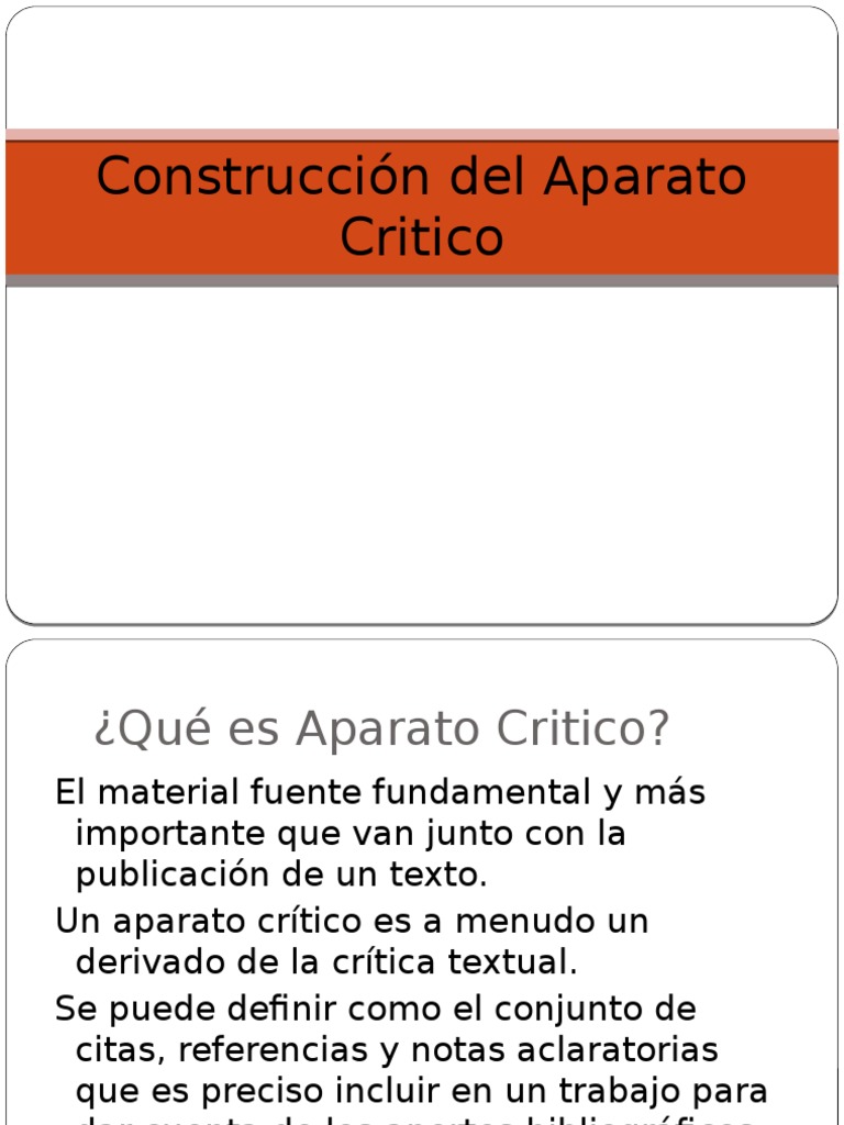 Construcción Del Aparato Critico Cognición Psicología