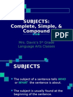 Simple Complete and Compound Subjects