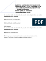 Plataforma Educativa Basada en Hardware Libre Para La Enseñanza de Robótica a Los Estudiantes de 4to y 5to Año Del Liceo Bolivariano Luis Antonio Morales Ramirez