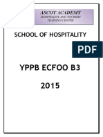 School of Hospitality: Yppb Ecfoo B3 2015