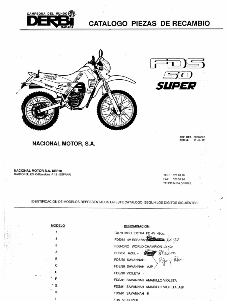 Derby FDS Parts List | PDF