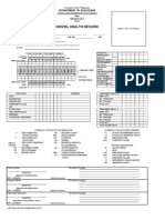 Dental Health Record: Department of Education