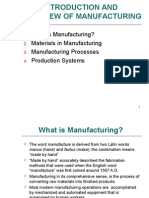 What Is Manufacturing? Materials in Manufacturing Manufacturing Processes Production Systems