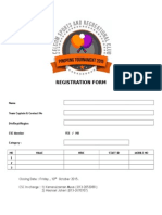Table Tennis Entry Form