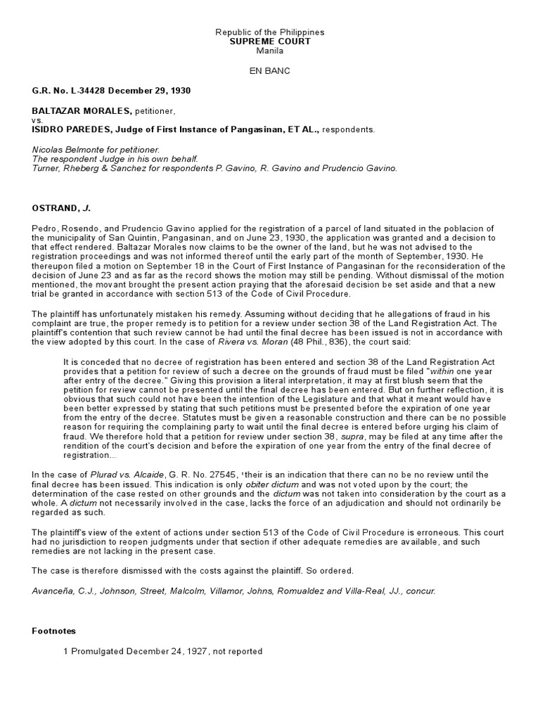 Supreme Court Ruling on Land Registration Dispute | PDF | Lawsuit ...