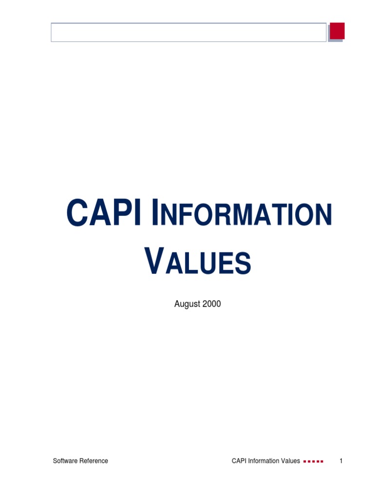 Capi I V: Nformation Alues | PDF | Communications Protocols | Fax