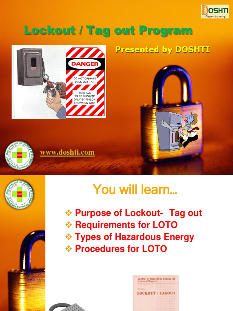 Lockout / Tag Out Program: Presented by DOSHTI | PDF | Electrical ...