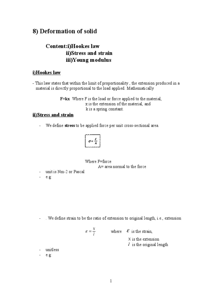 Understanding Solid Deformation Mechanics | PDF | Deformation ...