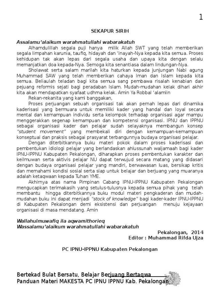 Materi Makesta Ipnu Ippnu