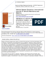 Validation of Vehicle Dynamics Simulation Models - A Review