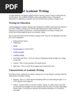 Definition of Academic Writing