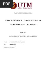 Articel Review on Innovation