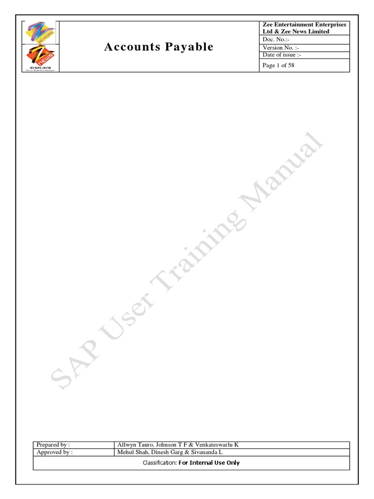 SAP Accounts Payable User Guide | PDF