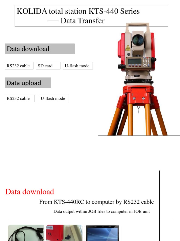 KTS-440 Total Station Data Transfer Guide | PDF | Secure Digital | Usb