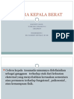 Cedera Kepala Berat: Disusun Oleh: Tomi Eko Prasetyo 1061050199 Pembimbing: Dr. Robert Sinurat, Sp. Bs