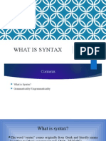 What Is Syntax: by Yusup Supyani, S.S