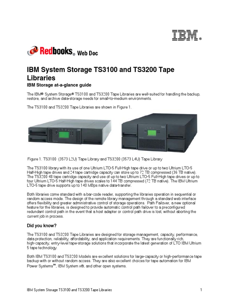 Ibm System Storage Ts31001 | PDF | Information Storage | Computer Data ...