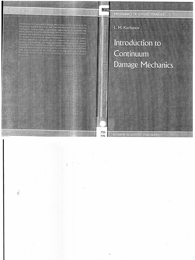 Introduction To Continuum Damage Mechanics | PDF