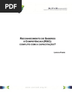 Reconhecimento de Saberes- Conflito Com a Capacitação
