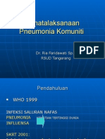 Penatalaksanaan Pneumonia Komuniti - Dr. Ria Faridawati, SPP
