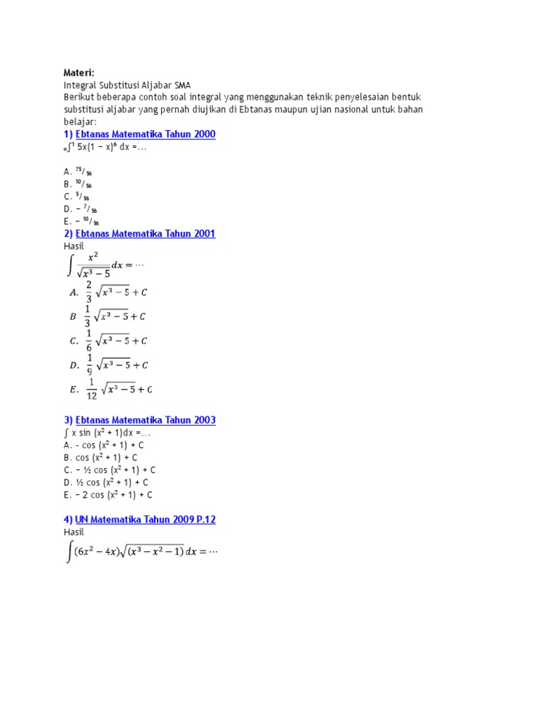 Bank Soal Un Matematika