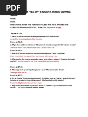Fedupstudentquestions2 Doriannater Pdf Soft Drink Sugar