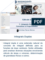 Cálculo Diferencial e Integral 2 -Unidade 7- Integral Dupla - Conceitos e Propriedades