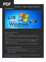 Cara Aktivasi Windows 7 Agar Menjadi Genuine ( Permanent )