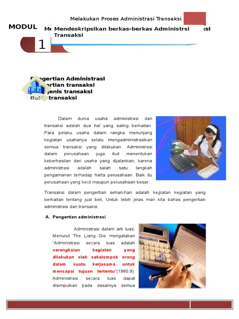 Modul I Melakukan Proses Administrasi Transaksi
