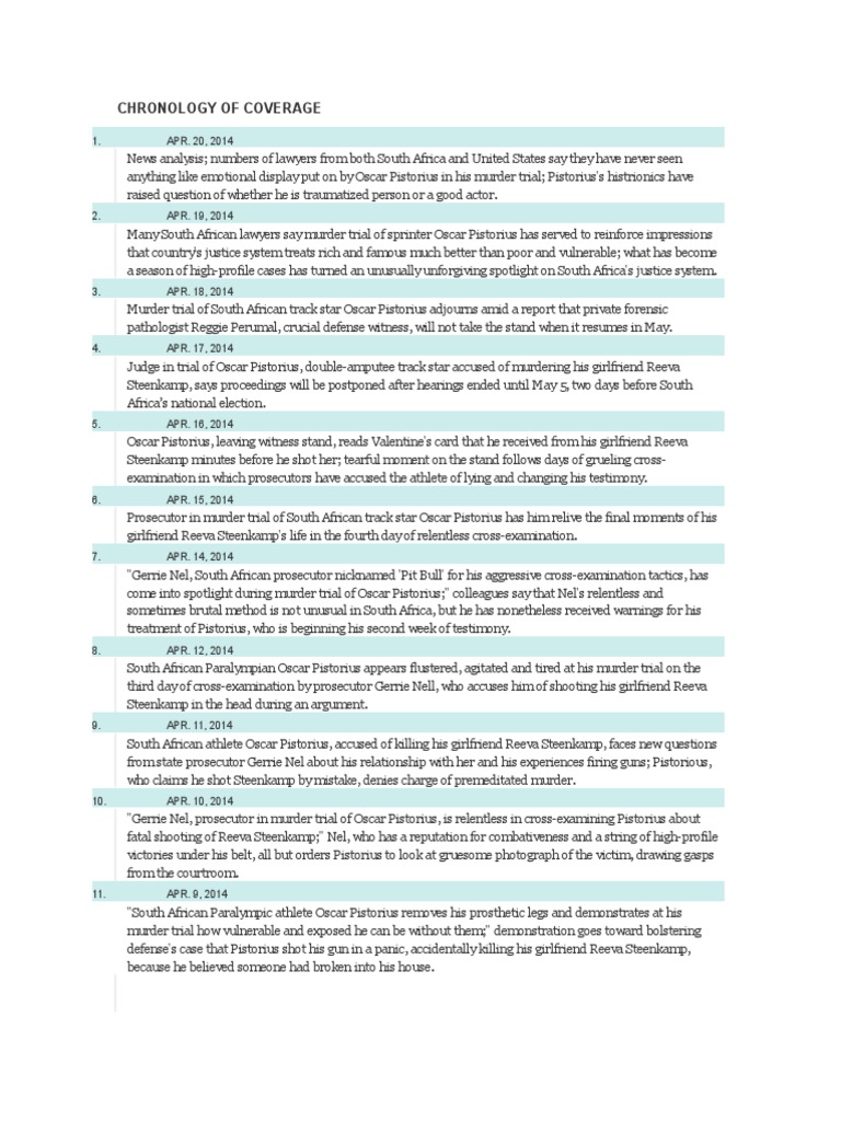 Cronologia Del Caso en Ingles PDF Common Law Criminal Law