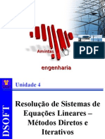 Cálculo Numérico - Unidade 4 - Sistemas de Equações Lineares