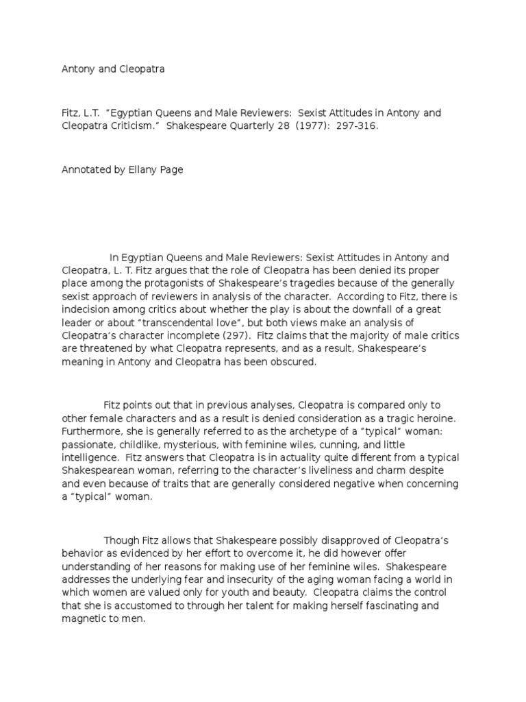 Antony And Cleopatra Pdf Cleopatra Mark Antony