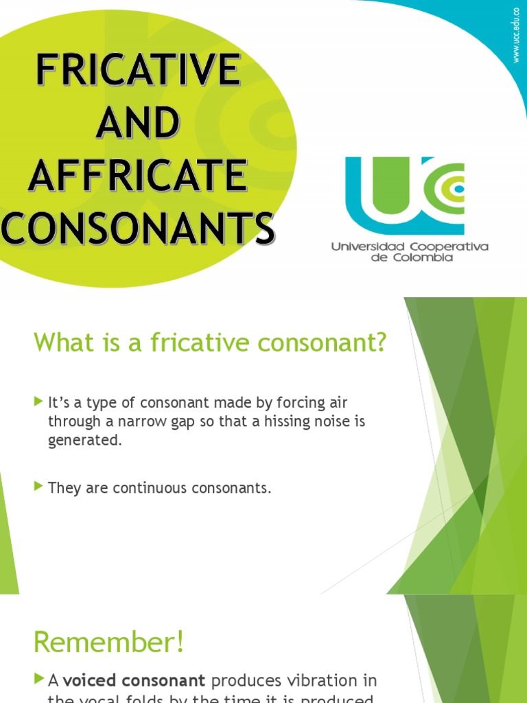 Fricative and Affricate Consonants Explained | PDF | Languages ...