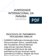 Universidade Internacional Da Paraíba Seminario Troca Ionica Novo