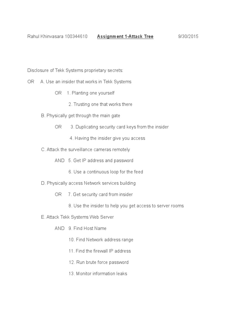 Tekk Systems Attack Tree Analysis | PDF | Crime Prevention | Computer ...