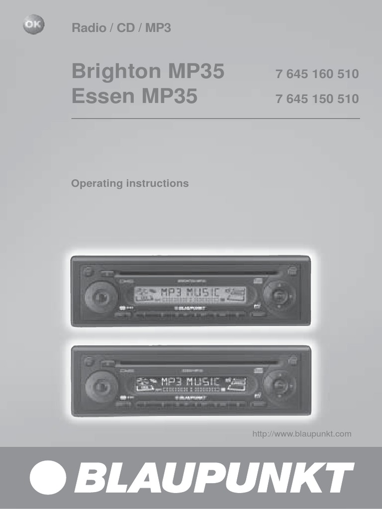 Blaupunkt Essen Mp35 Manual | PDF | Compact Disc | Equalization (Audio)