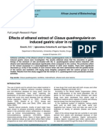 Effects of Ethanol Extract of Cissus Quadrangularis On