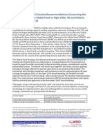 Summary of Key Civil Society Recommendations Concerning the Development of the Global Fund to Fight AIDS, TB and Malaria Strategic Plan 2017-22