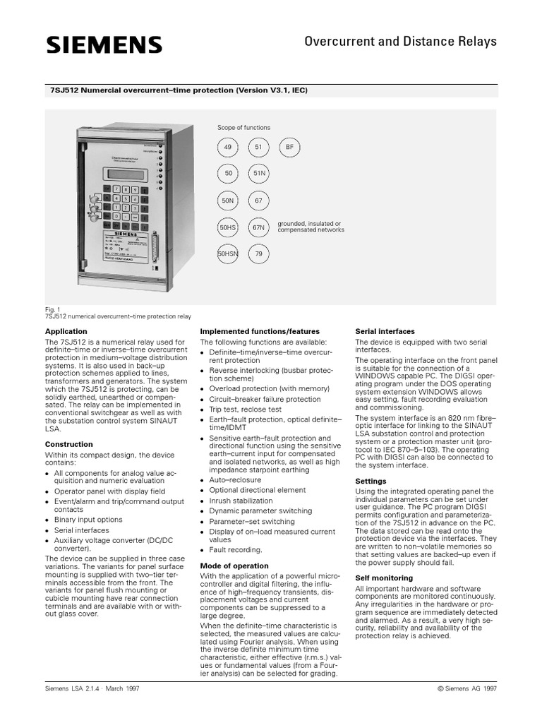 7SJ512 Catalogue | Download Free PDF | Electromagnetic Compatibility ...