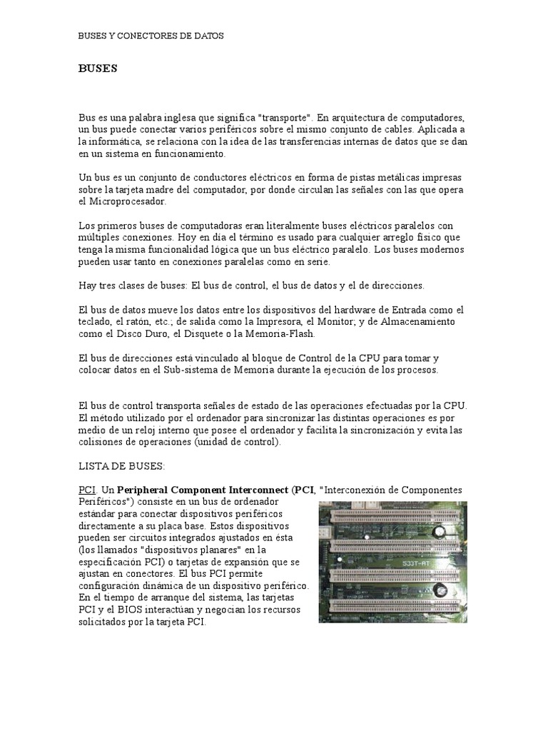 Buses y Conectores | PDF | USB | Protocolos de capa física